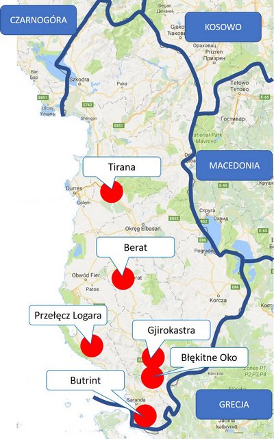 Albania - mapa