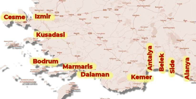 Mapa Turcji