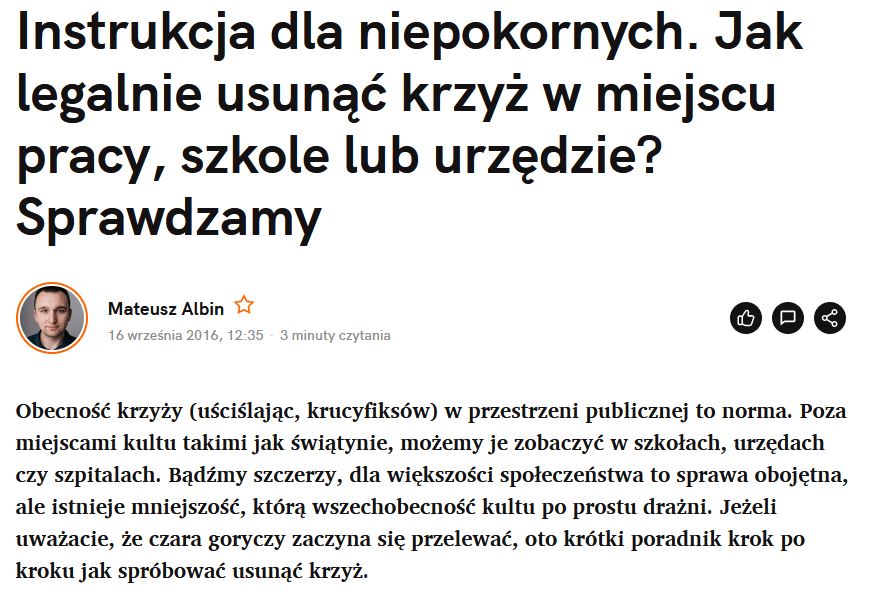 program wyborczy, koalicja obywatelska, usuwanie krzyży