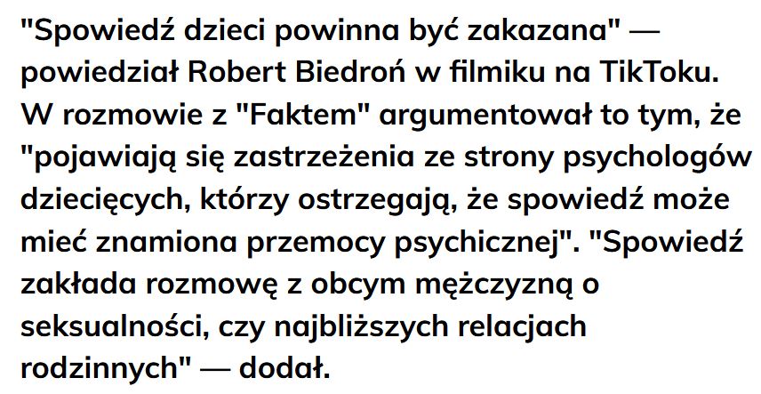 program wyborczy, koalicja obywatelska, zakaz spowiedzi